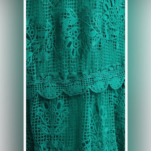 NWT $360 FARM Rio Long Sleeve Guipure Lace Maxi Dress in GREEN - size S and L! - Picture 6 of 7